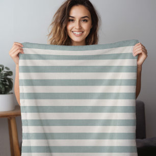 Blaue und Elfenbeinstreifen   Modernes Bauernhaus  Fleecedecke