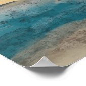 Blaue und erdige Textur-Abstrakte Kunst Poster (Ecke)