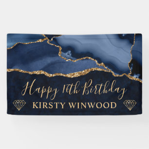 Blaue und falsche Gold-Glitter-Achat-Murmel Sweet  Banner