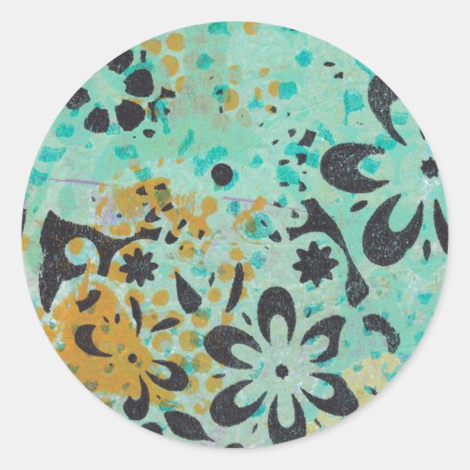 Blaue und gelbe abstrakte Aufkleber (Vorderseite)