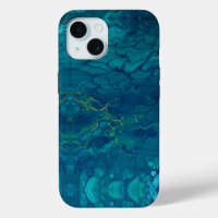 Blaue und gelbe abstrakte Marmor-Mosaik-Fluid-Art