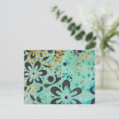 Blaue und gelbe abstrakte Postkarte (Stehend Vorderseite)