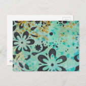 Blaue und gelbe abstrakte Postkarte (Vorne/Hinten)