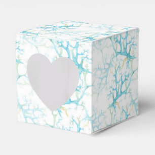 Blaue und gelbe Algen und Korallen Geschenkschachtel