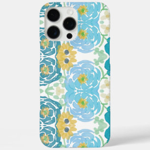 Blaue und gelbe Aquarell-Blumen iPhone 16 Pro Max Hülle