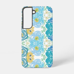 Blaue und gelbe Aquarell-Blumen Samsung Galaxy Hülle