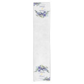 Blaue und gelbe Aquarellfarben Hochzeitsfeier Kurzer Tischläufer (Vorderseite)