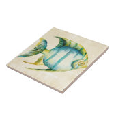 Blaue und gelbe Aquarienfische Fliese (Seite)