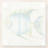 Blaue und gelbe Aquarienfische Glasuntersetzer (Rückseite)