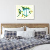 Blaue und gelbe Aquarienfische Leinwanddruck (Insitu (Schlafzimmer))