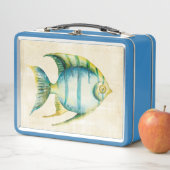 Blaue und gelbe Aquarienfische Metall Lunch Box (Beispiel)