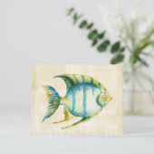 Blaue und gelbe Aquarienfische Postkarte (Stehend Vorderseite)