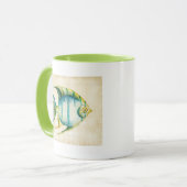 Blaue und gelbe Aquarienfische Tasse (Vorderseite Links)