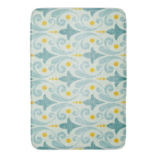 Blaue und gelbe Badematte (Vorderseite Vertikal)