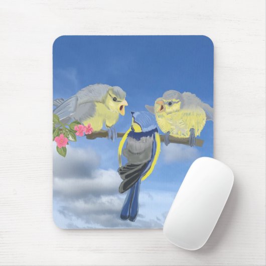 Blaue und gelbe Blauvögel Mousepad (Mit Mouse)