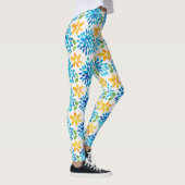 Blaue und gelbe Blume Leggings (Rechts)