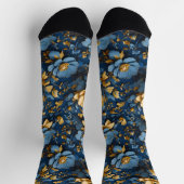Blaue und gelbe Blume Socken (Oben)