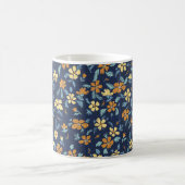 Blaue und gelbe Blumen-Tasse Kaffeetasse (Mittel)