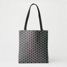 Blaue und gelbe Blumenmuster-Tasche