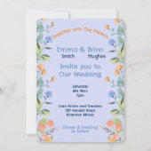 Blaue und gelbe Blumenzwiebeln Einladung (Vorderseite)