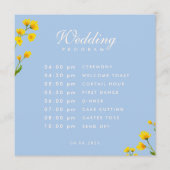 Blaue und gelbe Buttercup-Hochzeit Programm (Vorderseite)