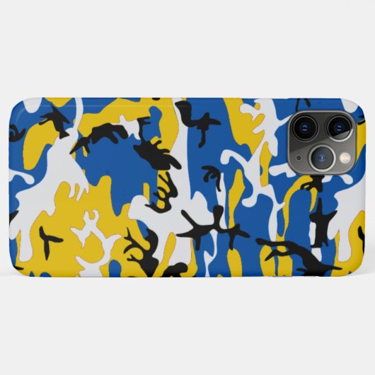 Blaue und gelbe Camouflage Case-Mate iPhone Hülle (Rückseite (Horizontal))