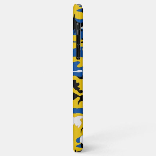 Blaue und gelbe Camouflage Case-Mate iPhone Hülle (Hinten/Links)