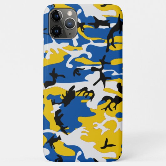 Blaue und gelbe Camouflage Case-Mate iPhone Hülle (Rückseite)