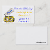 Blaue und gelbe Cheerleader-Visitenkarte Visitenkarte (Vorne/Hinten)