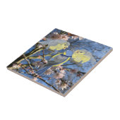 Blaue und gelbe Chickadegewächse Fliese (Seite)