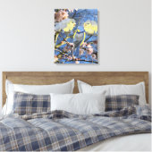 Blaue und gelbe Chickadegewächse Leinwanddruck (Insitu (Schlafzimmer))