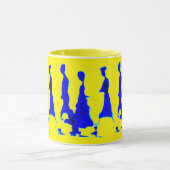 Blaue und gelbe Dame Mug Tasse (Zentrum)