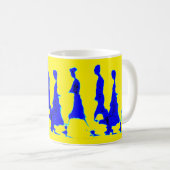 Blaue und gelbe Dame Mug Tasse (VorderseiteRechts)