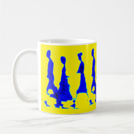 Blaue und gelbe Dame Mug Tasse