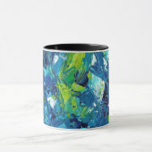 Blaue und gelbe Dekorative Kunst - Lebhafte Farben Tasse (Zentrum)