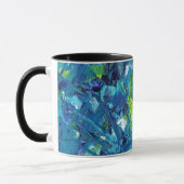 Blaue und gelbe Dekorative Kunst - Lebhafte Farben Tasse (Links)