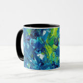 Blaue und gelbe Dekorative Kunst - Lebhafte Farben Tasse (Vorderseite Links)