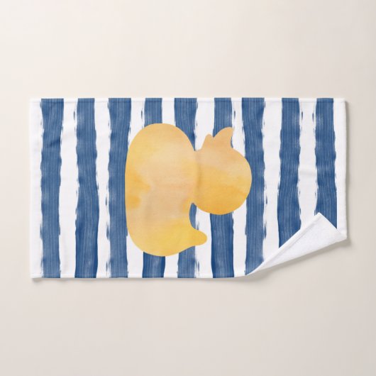 Blaue und gelbe Ente Wasserfarbe Badhandtuch Set (Handtuch)