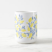 Blaue und gelbe erfrischende Zitronenweine Kaffeetasse (Mittel)