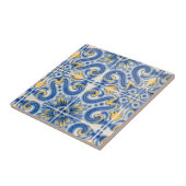 Blaue und gelbe Fliesen, Portugal Fliese (Seite)