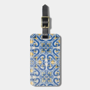 Blaue und gelbe Fliesen, Portugal Gepäckanhänger