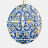 Blaue und gelbe Fliesen, Portugal Keramikornament (Links)