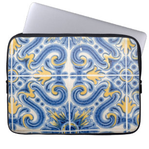 Blaue und gelbe Fliesen, Portugal Laptopschutzhülle