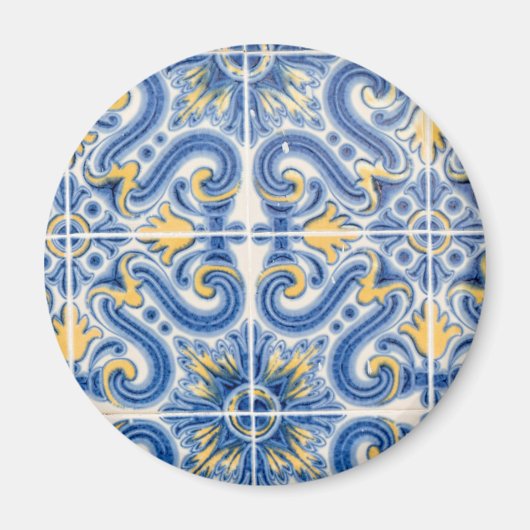 Blaue und gelbe Fliesen, Portugal Magnet (Vorne)