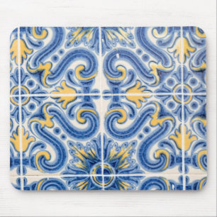 Blaue und gelbe Fliesen, Portugal Mousepad