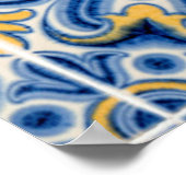 Blaue und gelbe Fliesen, Portugal Poster (Ecke)