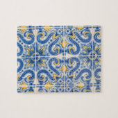 Blaue und gelbe Fliesen, Portugal Puzzle (Horizontal)