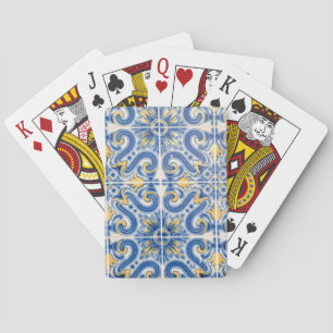 Blaue und gelbe Fliesen, Portugal Spielkarten