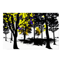 Blaue und gelbe Folionen auf Schwarz und Weiß