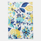 Blaue und gelbe Früchte und Blume Handtuch (Vertikal)